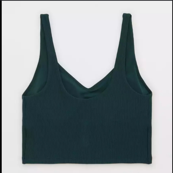 🆕️NWT Offline by Aerie Real Me Low Key Waffle Sports Bra in 'Deep Forest Green' - Picture 6 of 15